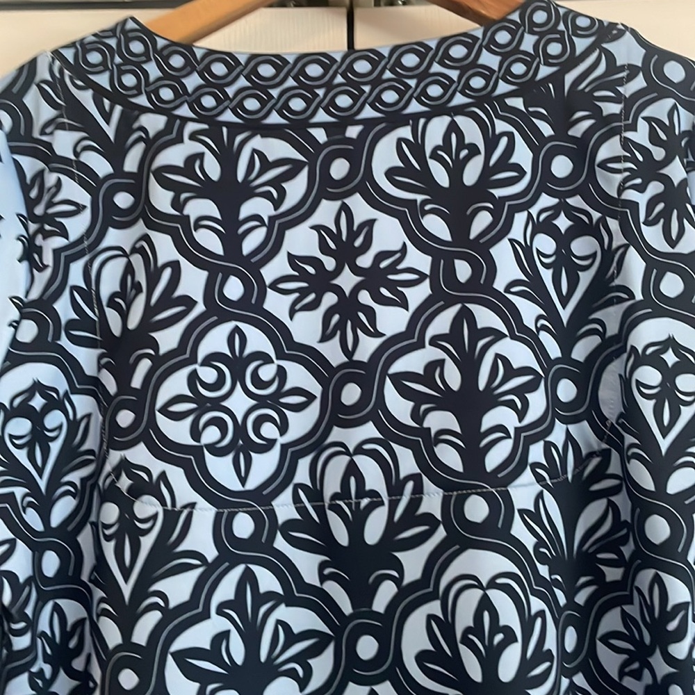 Gretchen Scott Designs Blue and Black Patterned Dress - Picture 8 of 14